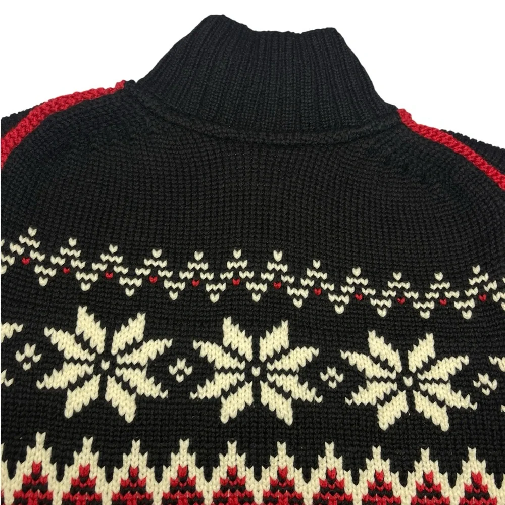 Dale of Norway Myking Nordic Merino Wool Black Chunky Knit Men’s Sweater L NEW - Picture 8 of 16